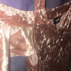 Cold-shoulder Velvet Top